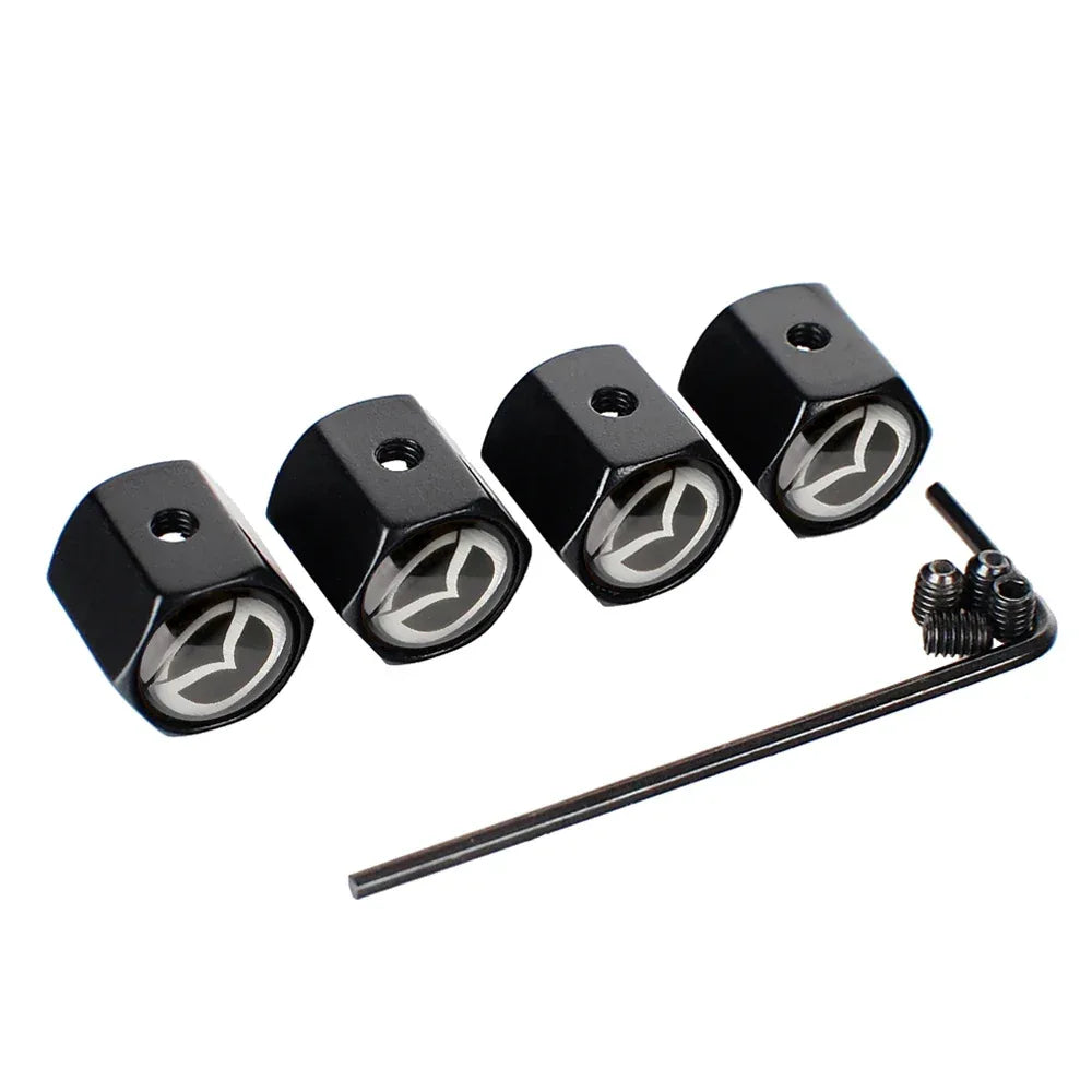 Car Wheel Anti-theft Valve Caps Tire Covers for Mazda CX7 CX5 CX9 Atenza RX8 RX7 MX3 MX5 Axela Speed6 MS Mazda Speed