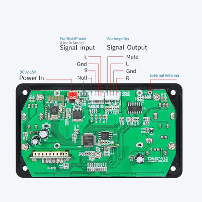 Blutooth LCD Player Board Digital Audio Player USB SD BT Music MP3 Decoder Module TDM157 For Amplifier