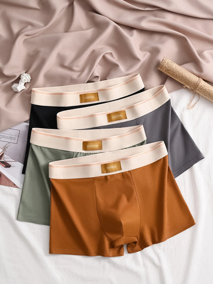 3Pcs High-Quality Cotton Men's Boxer Briefs Soft Healthy Casual Fashionable Sport Boxers Trendy Men's Shorts Underwear