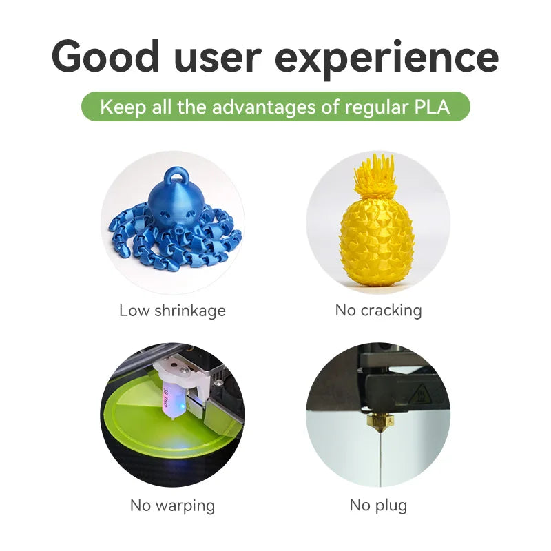 eSUN Silk PLA Filament 1.75mm Silk PLA 3D Printer Filament 1KG (2.2 LBS) Spool 3D Materials for 3D Printers DIY Artwork Printing