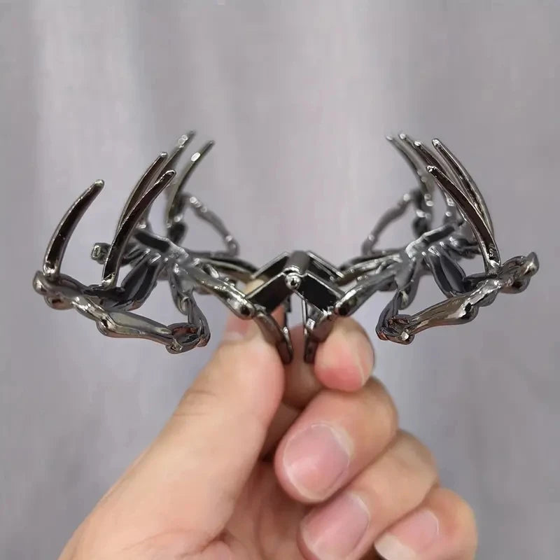 1 pince à cheveux araignée noire, grande pince à cheveux en métal pour femmes, accessoire de coiffure d'Halloween, pince à cheveux mâchoire.