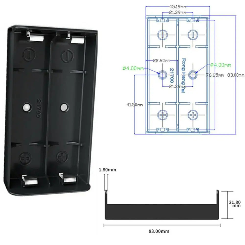 DIY Power Bank Cases For 21700 Storage Box 1p/2p/3p/4p Rechargeable Battery For 21700 Battery Holder Case Box