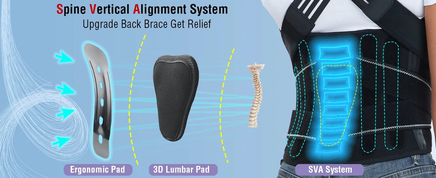 Back Brace for Men and Women, Adjustable Shoulder Posture Support Brace, Back Straightener Posture for Upper and Lower Back