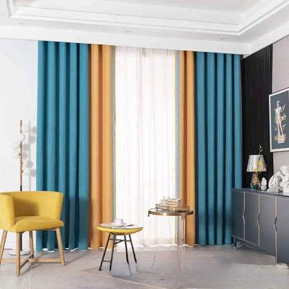 New Baby Velvet Seamless Stitching Wheat Ears Standing Edge Living Room Bedroom Blackout Curtain Blue Pink Nordic Simple Rhj