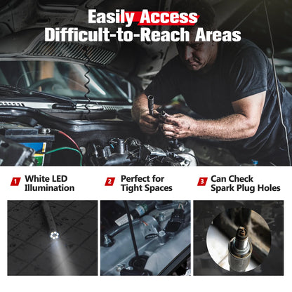 AUTEL MaxiVideo MV108S Digital Automotive Inspection Camera 8.5mm Ultra-Slim Borescope Snake Camera + LED Light
