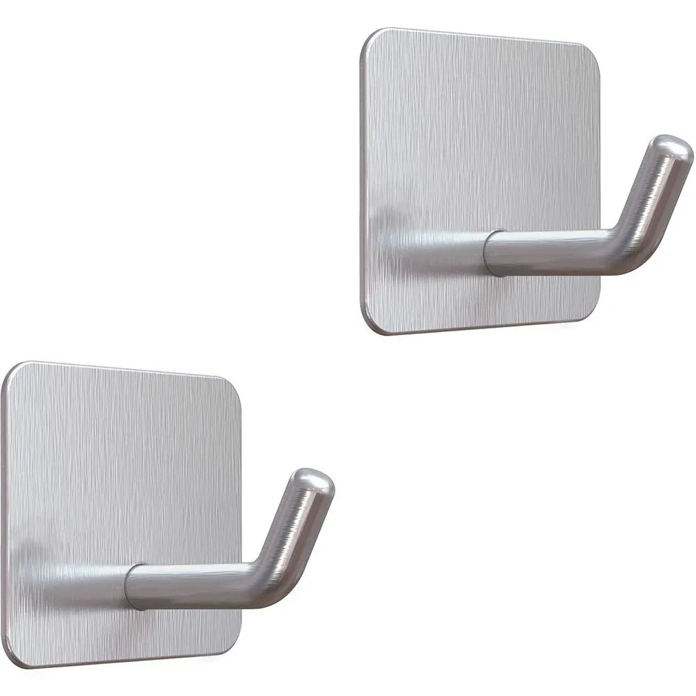 SUS304 Stainless Steel Adhesive Hook Self Adhesive Wall Hooks Hanger Heavy Duty Waterproof Storage Holder Stick on Towel Hooks