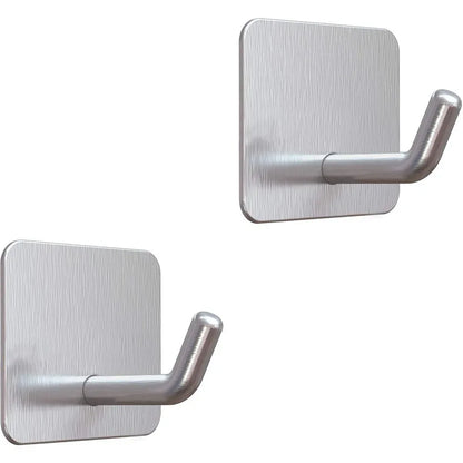 SUS304 Stainless Steel Adhesive Hook Self Adhesive Wall Hooks Hanger Heavy Duty Waterproof Storage Holder Stick on Towel Hooks