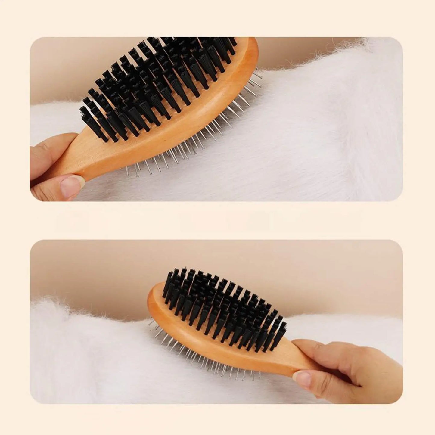 Pet Grooming Brush Double-sided Brush Comb Stainless Steel Needle Bristles Hair Brush Grooming Hair Remover Brush Pet Supplies