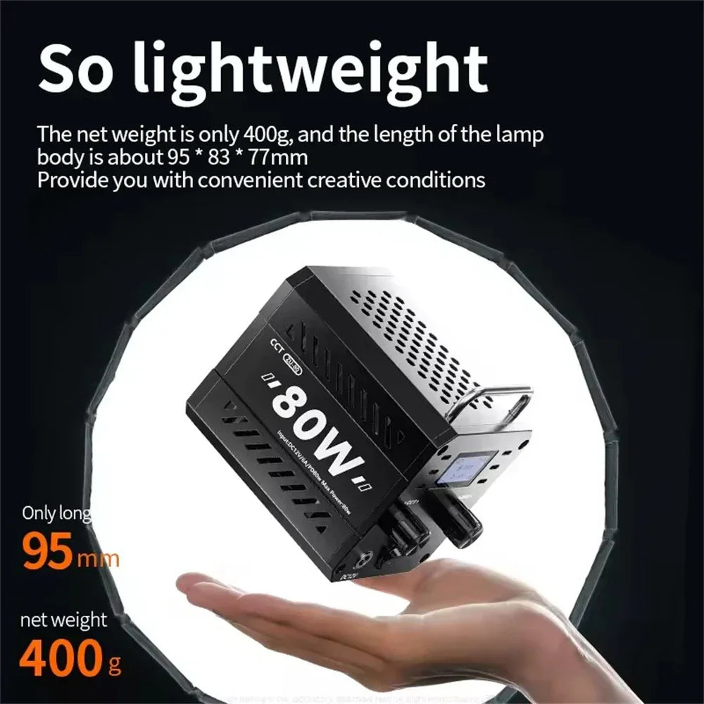 FGCLSY ZU80 Photo Studio Light COB Bi-Color 2500-8500K CRI≥95 TLCI≥97 With Diffuser LED Video Lights Fill Lighting