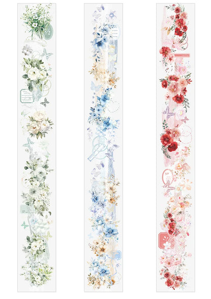 Mr. Paper 1 Roll Lace Flower PET Tape Home Decoration for Scrapbook Frame Phone Case Notebook Phone Case Collage Sticker Gifts