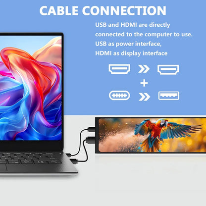 Wisecoco 11.3/8.8/7.84 inch HD IPS Secondary Screen Type-C for Laptop Computer Temperature DIY Aida64 CPU GPU Monitor