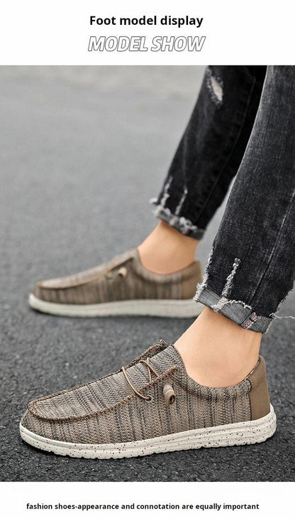 Men 2025 New Leisure Sneakers Spring Summer Breathable Lightweight Outdoor Canvas Shoes Large Size Men's Shoes Walking Loafers