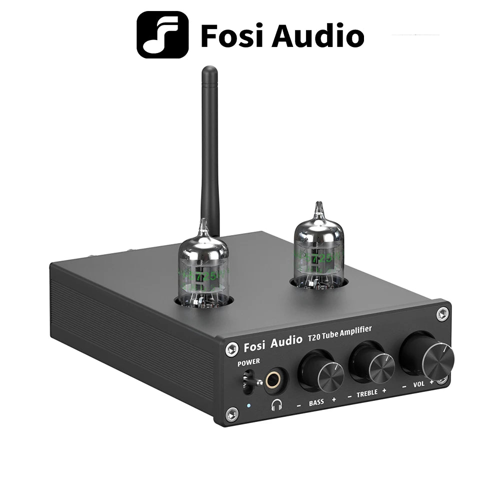 Fosi Audio T20 Bluetooth Vacuum Tube Amplifier AptX HD Stereo Power Amp 50W TPA3116 Headphone Amplifier For Home Speakers