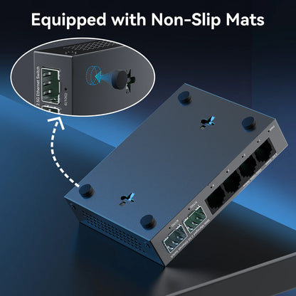 GoodTop 2.5GbE Managed Switch 6 Port 2.5GBASE-T Network Switcher 10G SFP+ Slot Uplink Web Managed Hub Internet Splitter Fanless