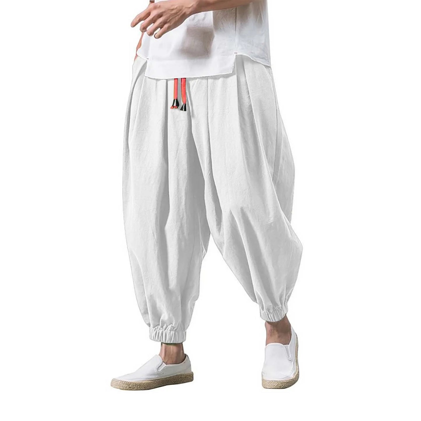 Fashion Harem Pants Men Hiphop Baggy Wide Leg Pants Streetwear Oversized Casual Sweatpants Harajuku Japanese Trousers Male 2025