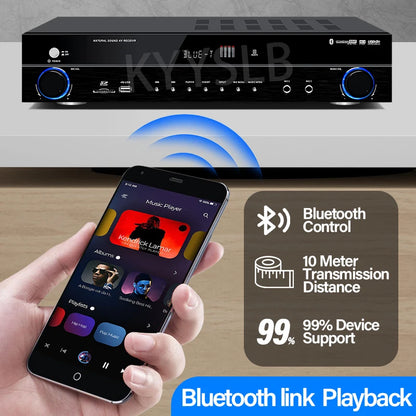 KYYSLB 900W 5.1 Bluetooth Sound Amplifier for Speakers Audio HIFI Karaoke Fever Digital Home Theater System Amplifiers