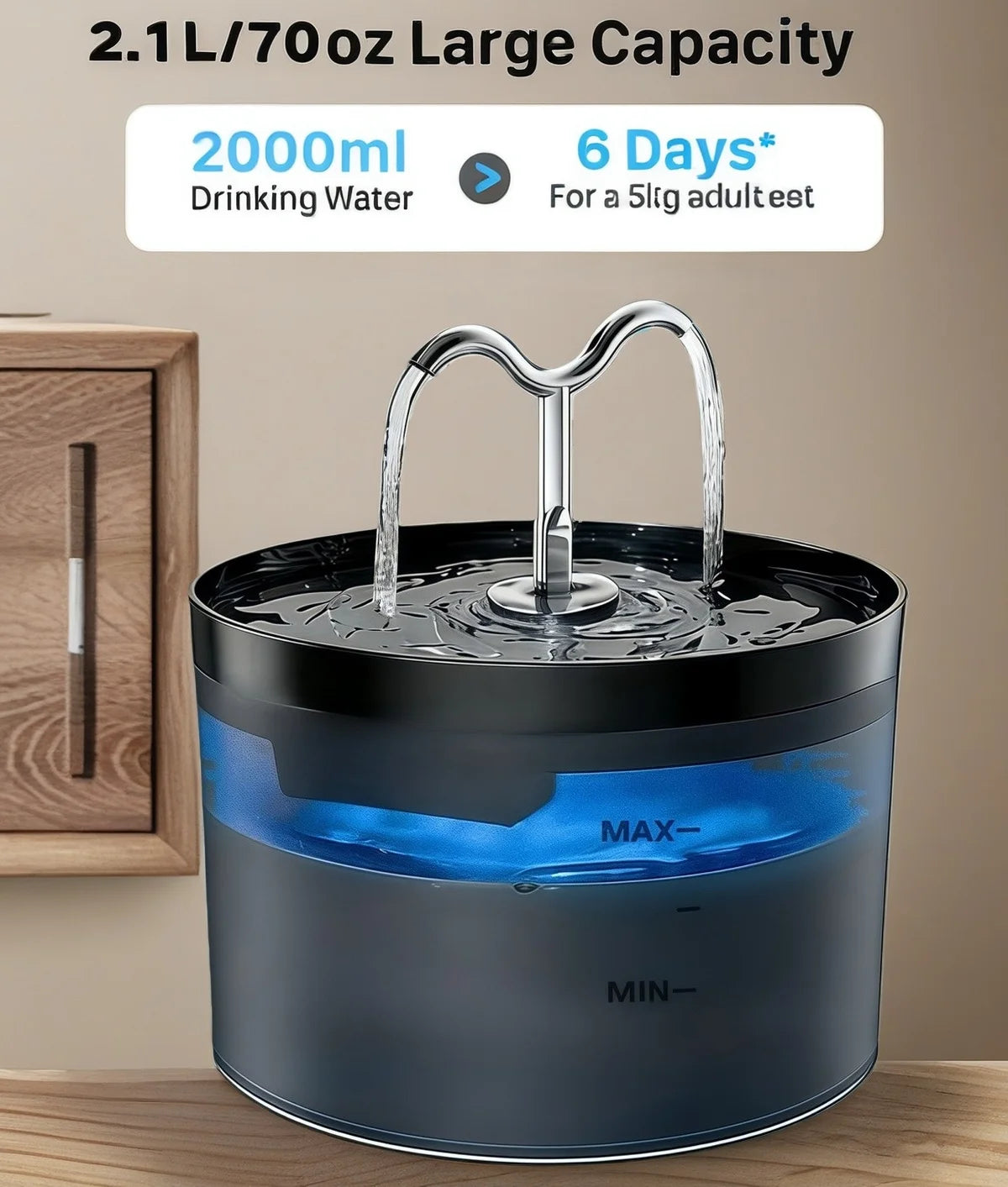 Pet Water Fountain Auto Filter Set Automatic Sensing Cat Drinker 2.1L Recirculate Filtring Drinking for Cat Dog Water Dispenser