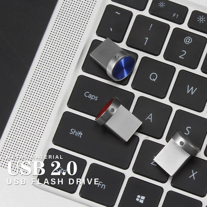 Mini Metal USB Flash Drive 128GB High Speed Memory Stick 64GB Blue Waterproof Pen Drive 32GB Circular Button USB Stick 16GB 8GB