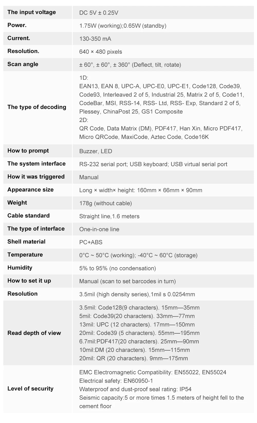 1D 2D Barcode Scanner Wired Wireless Bluetooth Bar Code Reader Omni-directional Scanning For Supermarket Logistics Product