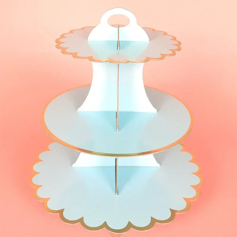 Cake Rack Stand 3 Layer Afternoon Tea Wedding Banquet Plates Party Utensils Birthday Party Christmas Party Cake Tools Display De