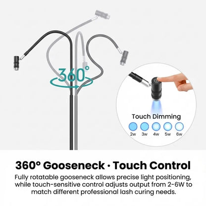 UV Lamp Lash with Foot Switch 405nm Adjustable Focus Touch Control Nail Polish False Eyelashes Glue Curing Floor Lamp