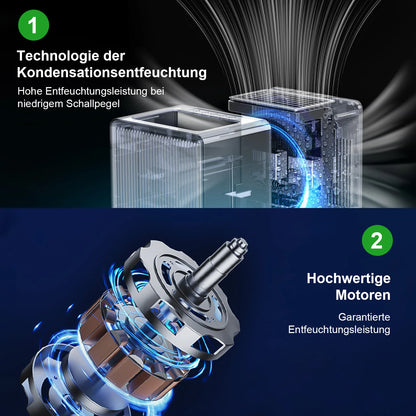 Loefme Dehumidifier 3000ml, Efficient Mode, Drying Mode, Sleep Mode, Intelligent Auto Defrost Function, Auto Shut off, 24h Timer