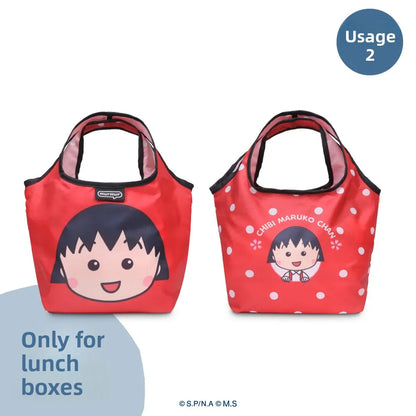 New Cherry Small Ball Japanese Cartoon Style Waterproof Stackable Handheld Lunch Box Bag Convenient Beverage Bag Family Storage
