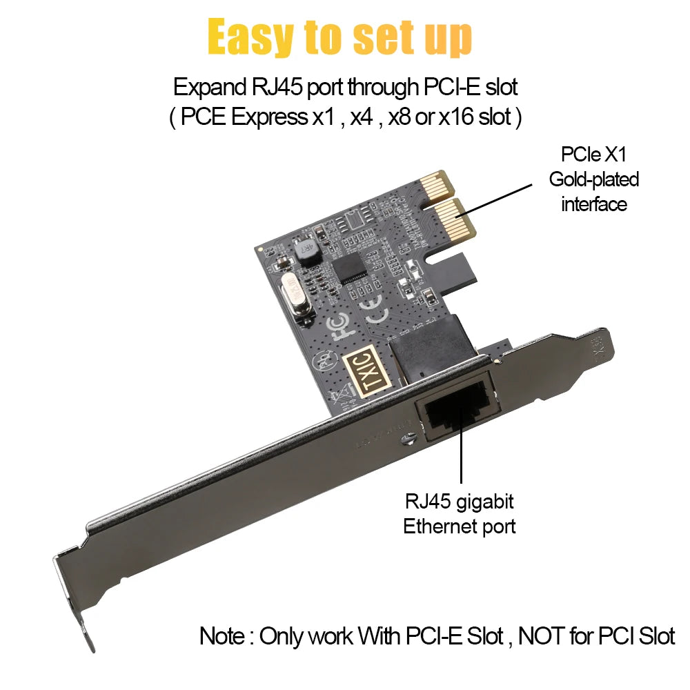 2.5G PICE To RJ45 Network Card RTL8125B chip 2500Mbps RJ45 PCI Express Converter Lan Ethernet Gigabit Adapter For Win7/8/10/11