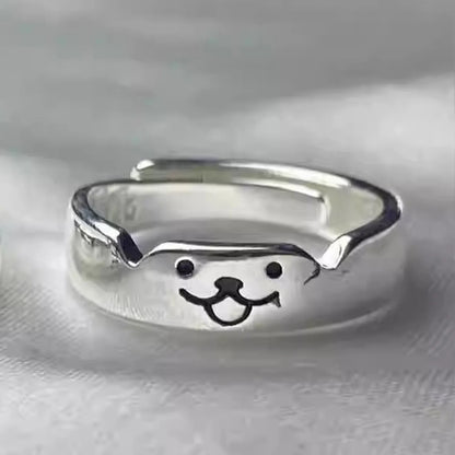 2025 Valentine's Day Rings Cat Dog Animal Adjustable Ring Jewelry Delicate and Stylish Couple Rings for Women Adornment Gifts