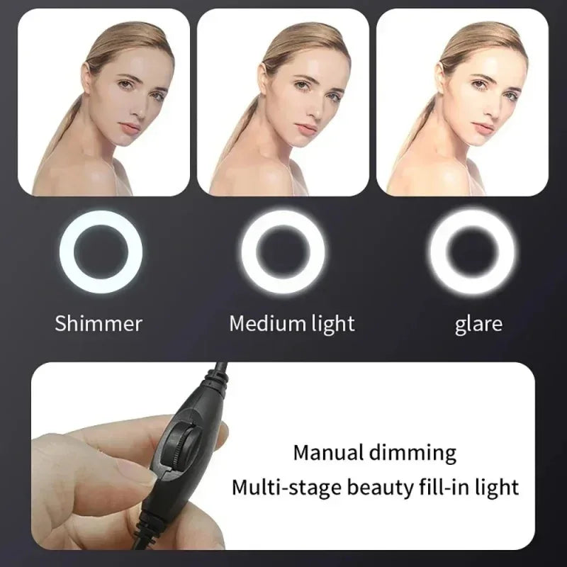 4K Webcam Mini Camera Full HD Webcam With Ring Fill Light Microphone USB Live Broadcast For Youtube PC Laptop Video Shooting