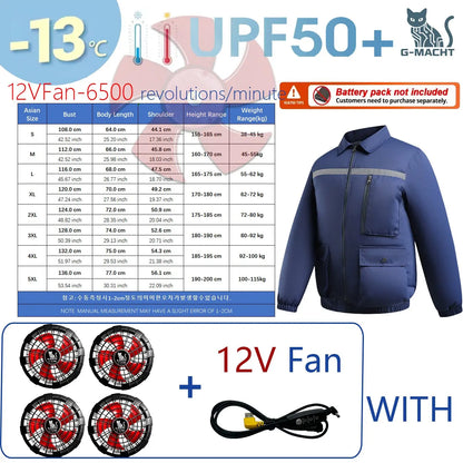 Summer 4 Fans Air Conditioning Cooling Vest Men Women Ultralight Outdoor Jacket Sun Protection Windbreaker Travel Fishing Sports