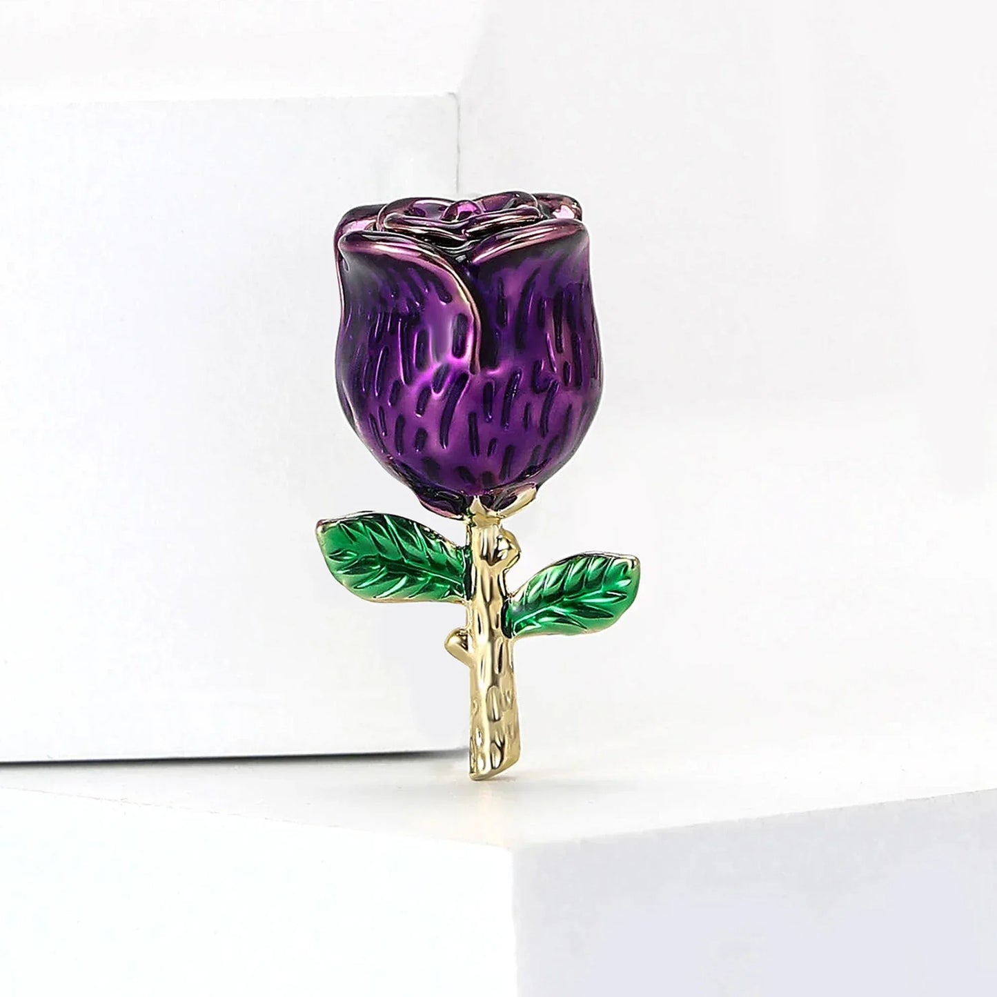 Valentine's Day Enamel Rose Brooches for Women Rhinestone Plant Flower Pins Banquet Party Backpack Gifts Jewelry Accessories