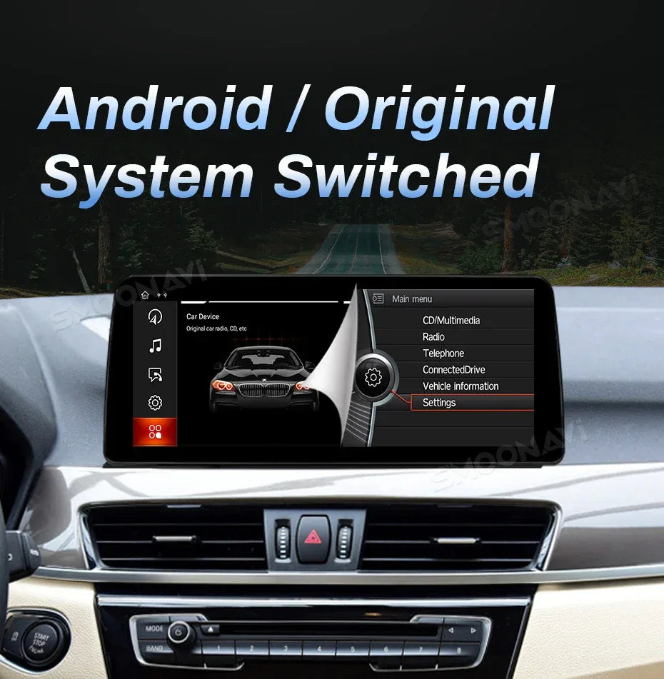 Wireless Carplay Android 12 12.3 Inch IPS 1920*720P Car Multimedia Player For BMW X1 F48 2016 2017 NBT System 4G Wifi Navigation