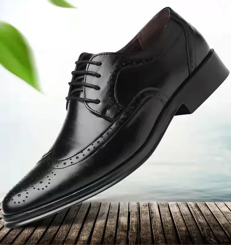 Social Shoe Male Breathable In Summer Official New Pointed Toe Men's Formal Shoes Cheap Liquidation Gentleman Legitimate Leather