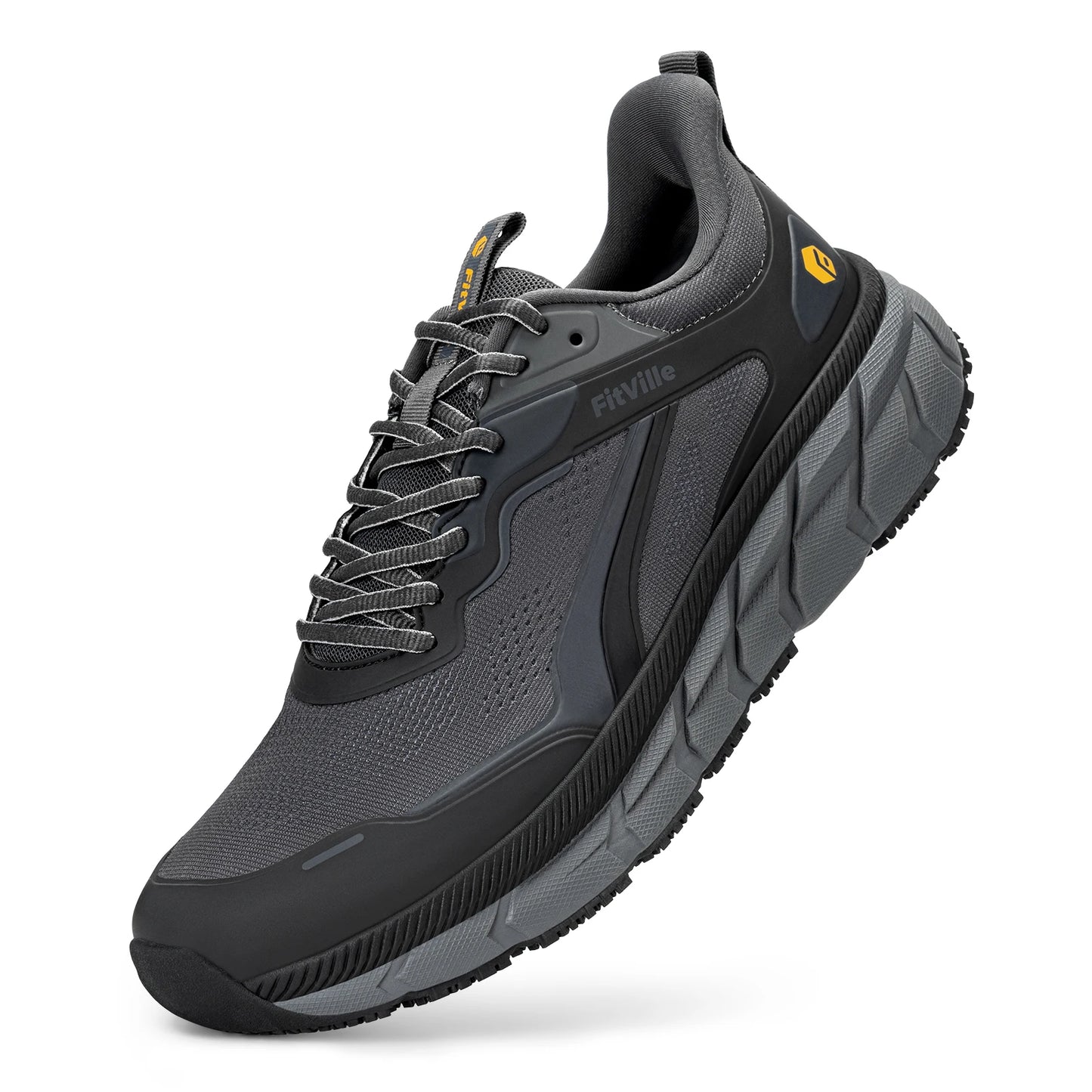 FitVille Men's Wide Toe Box Shoes Cushioned Well Sneakers Non Slip Lightweight Breathable Running Shoes for Swollen Feet