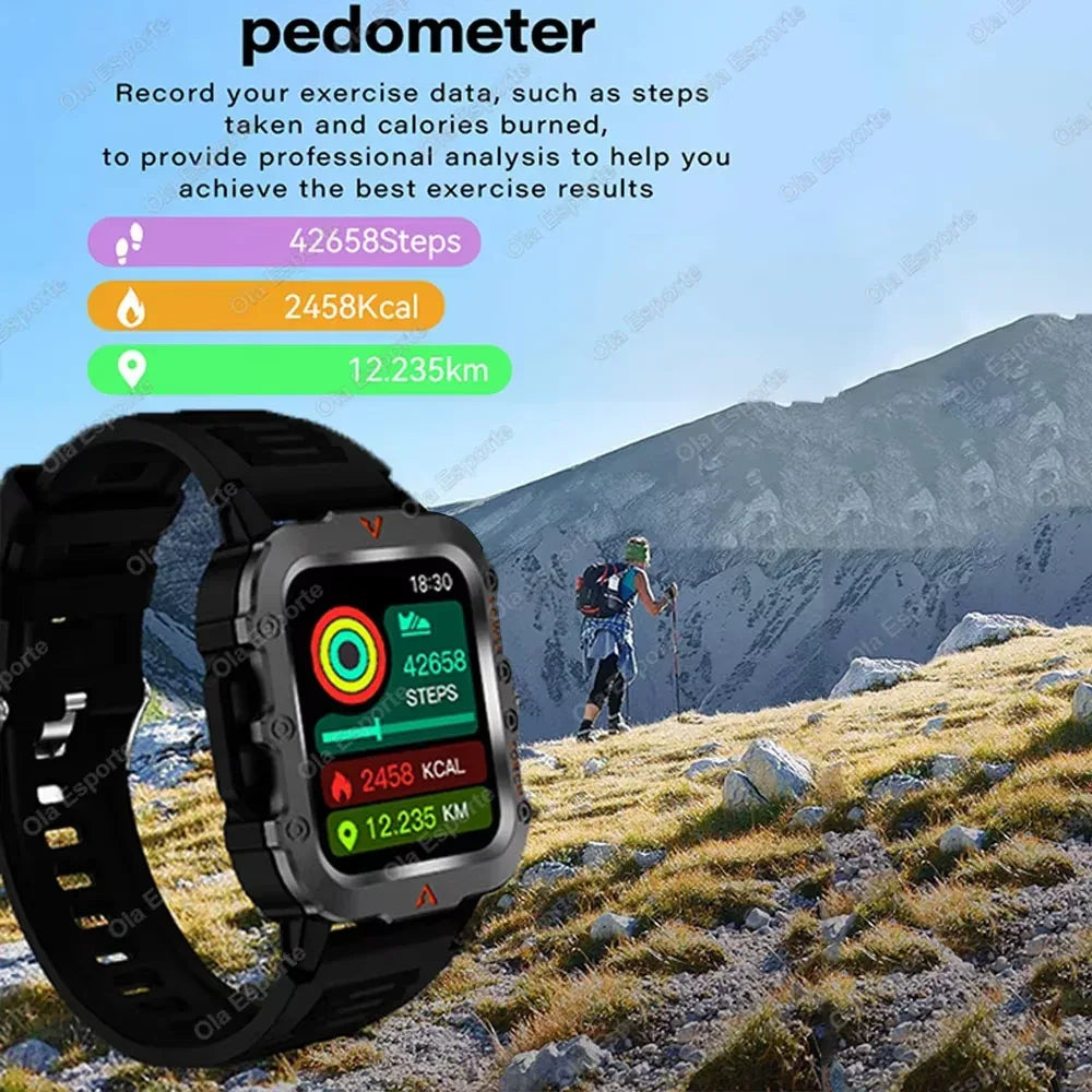 Smart Watch GPS Blue Tooth Call Waterproof Outoor Fitness Smartwatch Weather Heart Rate Health Voice Assistant For Android IOS