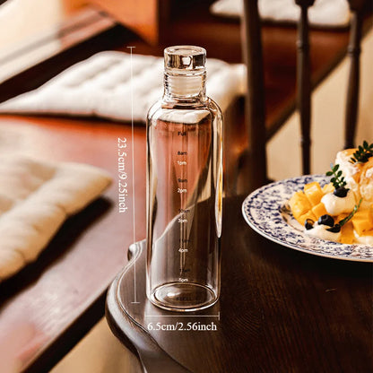 500ml Transparent Leakproof Water Bottle, Anti-Drop Sports Bottle with Time Scale Design, Ideal for Outdoor Use, Hydration on th