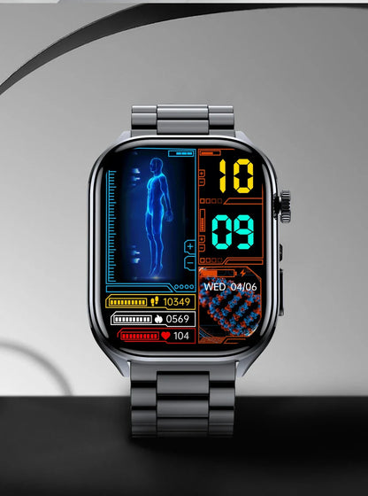 New Uric Acid Blood Lipids AI-GPT ECG Smartwatch Micro Physical Examination Body Analysis Men BT Call LED Flashlight Smartwatch