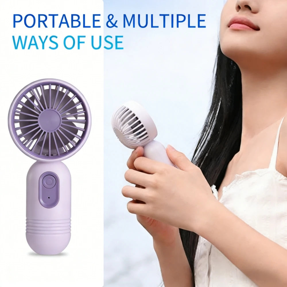 XIAOTREE Portable Fan USB Rechargeable 3-speed Handheld Fan for Men and Women Suitable for Office Outdoor Travel and Camping