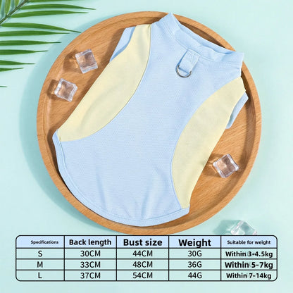 Dog cooling vest - summer sun protection, lightweight color block design, pet tank top, ice-cooling, breathable pet apparel