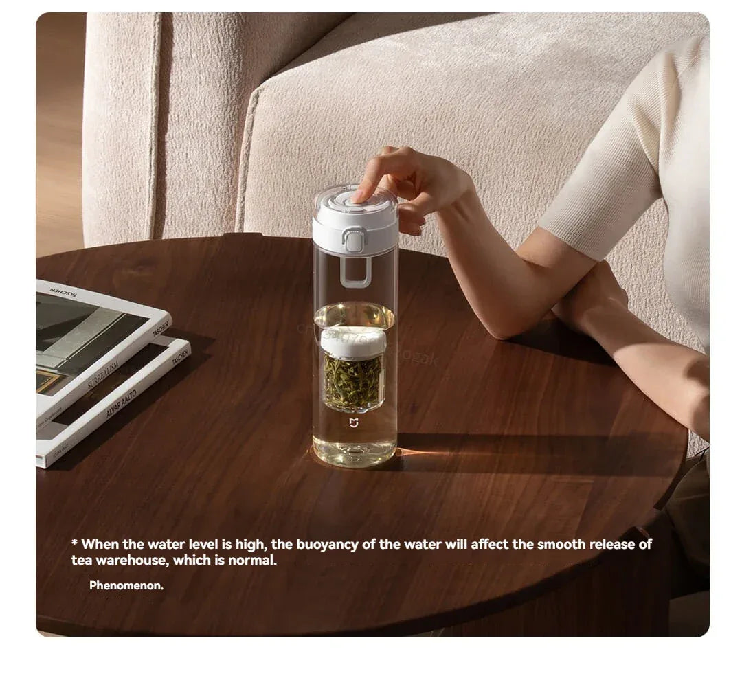 2025 Mijia Magnetic Tea Warehouse Cup Portable 800ml Tritan One-touch Pop-up Lid Water Bottle Tea Filtration Water Cup