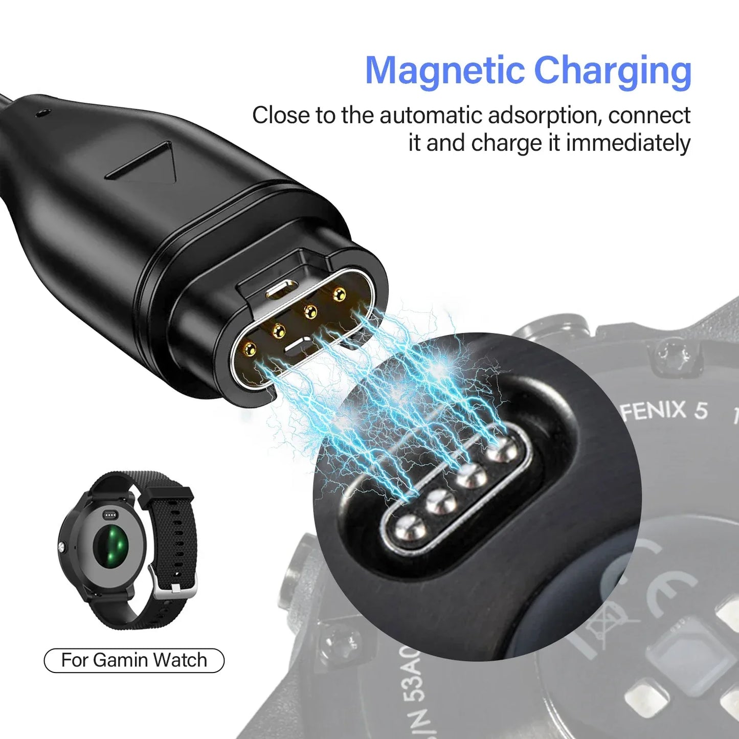 Charger for Garmin Forerunner 45 55 245 255 265 745 945 955 965,Vivoactive 3 4S, Venu 2 Plus,Fenix 8 7 7S 7X 6 5 Charging Cable