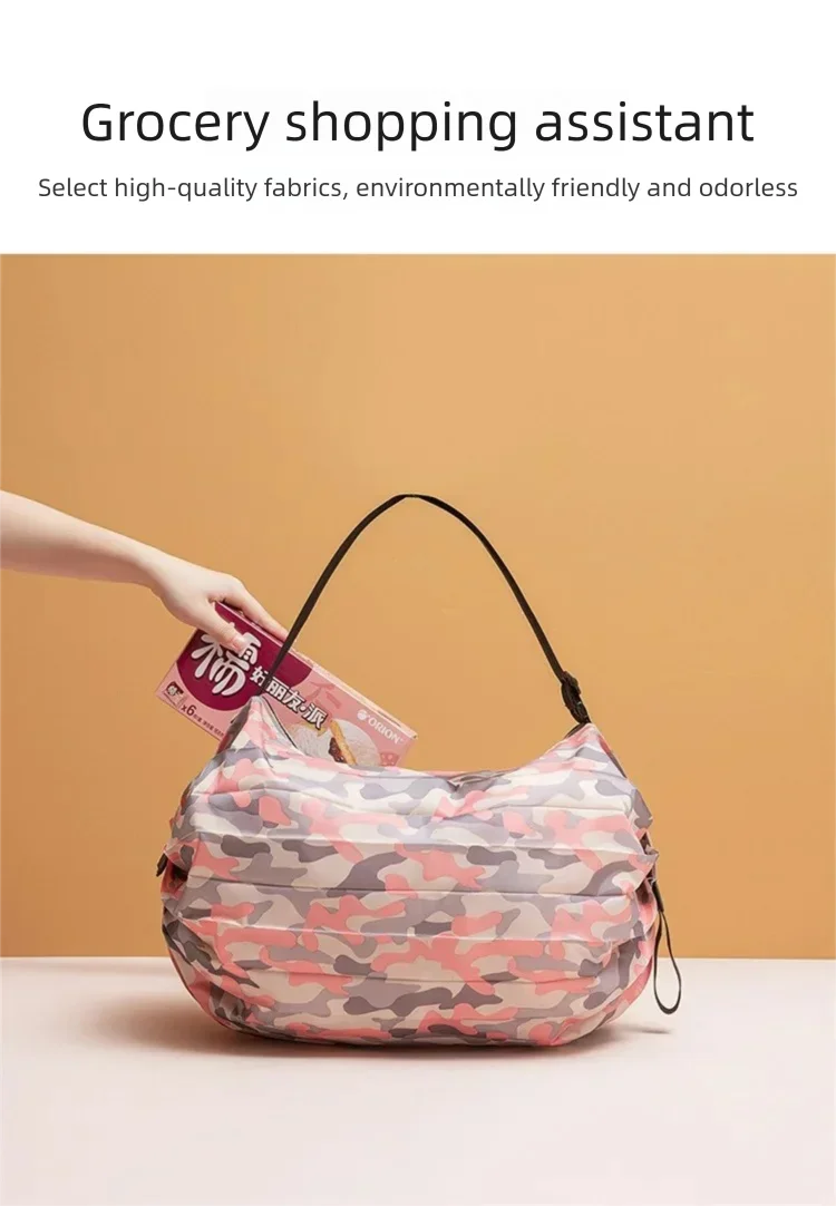 Foldable Eco-friendly Waterproof Storage Bag Portable Handbag for Travel Shopping Bag Travel Essentials Extra Large Capacity