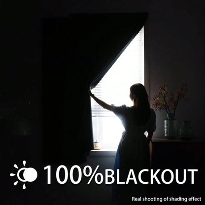 1pc Modern Elegant 100%Blackout Curtain, Fashion Home Decor for Living Room Bedroom, Effective UV Blocker Drapes, Korean Style
