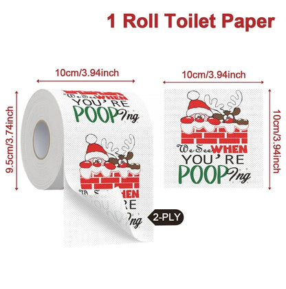 Merry Christmas Toilet Roll Paper Home Santa Claus Bath Toilet Roll Paper Christmas Supplies Xmas Tissue Roll Home New Year