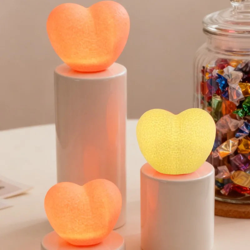 Romantic Creative 3D Love Heart LED Lamp Wedding Cake Night Light Ornament Birthday Christmas Home Ambient Light Gift Box Decor