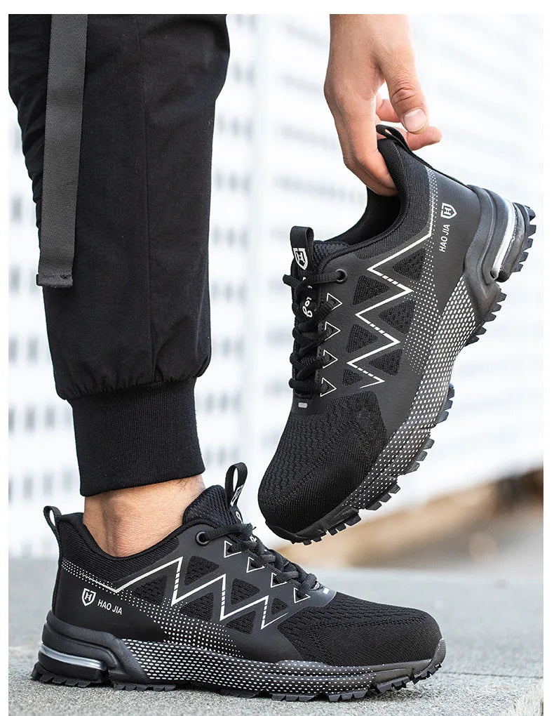 Oulylan Puncture Proof Work Safety Boots Man Breathable Work Shoes Male Men's Fashion Safety Shoes  Steel Toe Sneakers