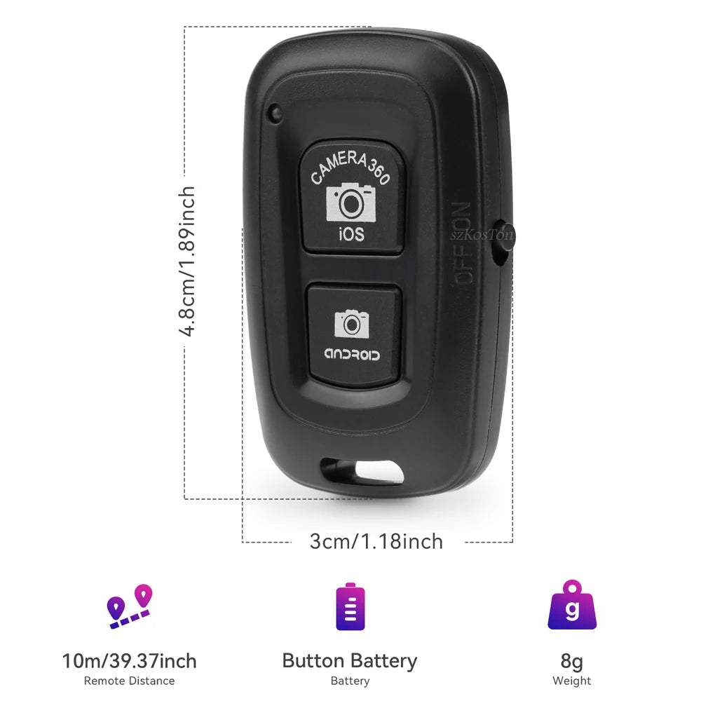 Remote Shutter Release for Phone Wireless Bluetooth-compatible Control for Monopod Photo Camera Shutter Button Selfie Accessory