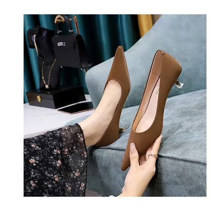 BIGTREE Shoes Women 4.5 Cm Heels Pointed Toe Woman Pumps Fashion Kitten Heels Large Size 34-43 Sexy Mid Heeled Female Shoes 2026