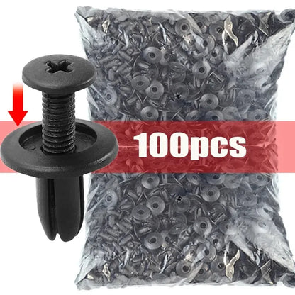 20-100pcs Plastic Rivets Fasteners Screw 8mm Car Bumper Fender Trim Panel Retainer Fasteners Clips Car Accessories